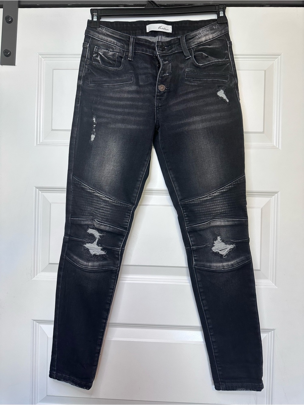 KanCan Black Distressed Moto Skinny Jeans